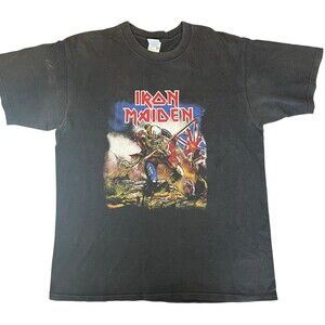 Iron Maiden The Trooper T Shirt Mens Large Black Eddie Graphic Band Tee